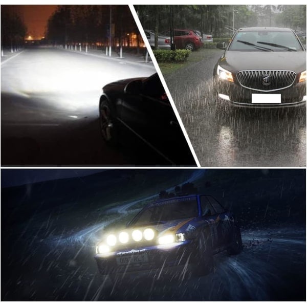 H11 h8 H9 LED-pære 6000k Hvidt Nærlys, Fjernlys Bilforlygte H11 Erstatnings Halogen Bil Retrofit Pære - 2 stk