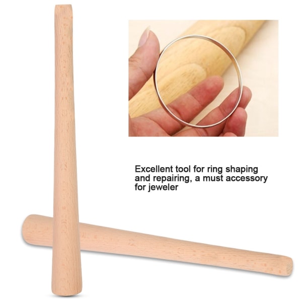 Slitesterk Wooden Ring Stick Dorn Shaping Stick Reparasjonsverktøy for smykker