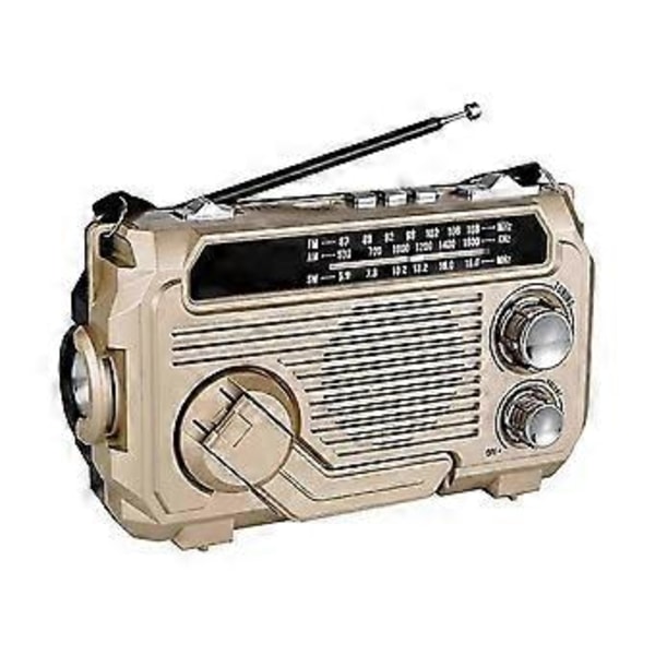 Aurinkoenergialla toimiva hätäradio AM/FM/SW-taajuuksilla, taskulampulla, USB-laturilla ja kannettava ulkokäyttöön
