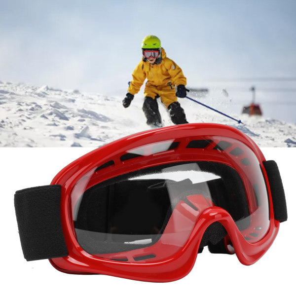 Dirt Bike Goggles för barn Slagtålighet UV-skydd Motorcykelglasögon för utomhuscykling Ski ATV Off Road Racing Röd