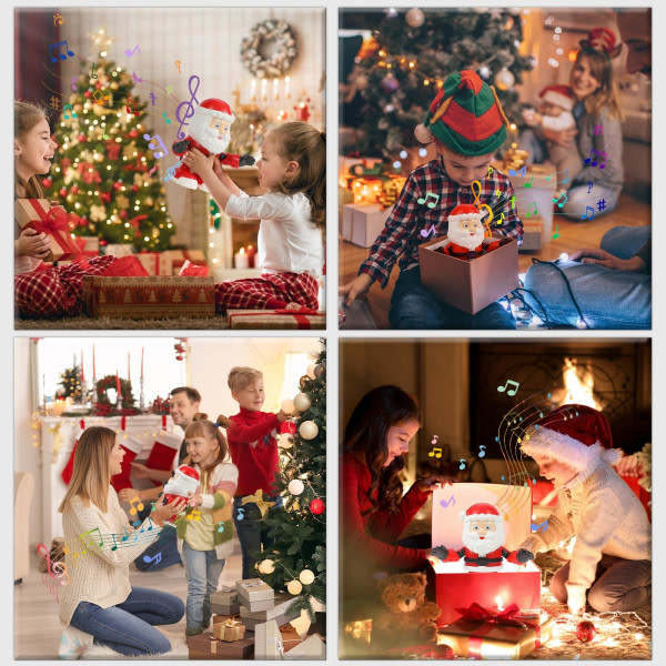 Christmas Electric Dancing Music Jultomten med LED Light Doll Julpresent for barn red