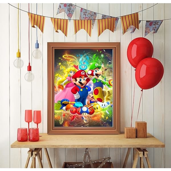 Kit de peinture diamant 5D til voksne Super Mario til børn