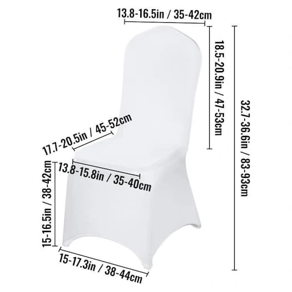 10-pack stolsöverdrag - VEVOR - Spandexöverdrag - Vit Vit