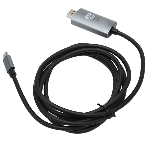Type C til HD Multimedia grensesnittkabel Støtte 4K 30Hz Plug and Play Type C til HD-kabel for TV-skjerm Svart Grå