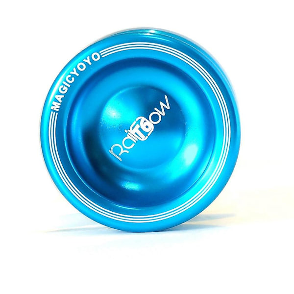 T6 Oresponsiv Yo-yo Metall Glänsande Finish Yoyo Boll Splash Med Väska 5 Yo-yo Snören, blå.pa