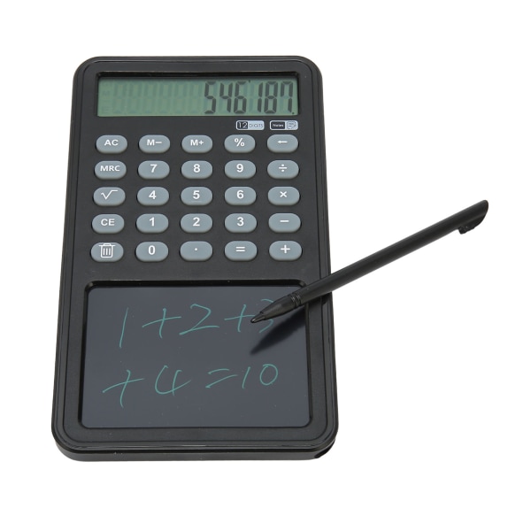 Tieteellinen laskin, jossa on muistilehtiö 12-numeroinen LCD-näyttölaskin opiskelija-opettajan toimistoon lukion musta
