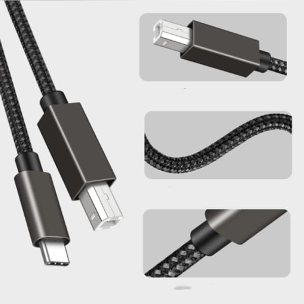 USB-B til USB-C printerkabel Sort 2 m