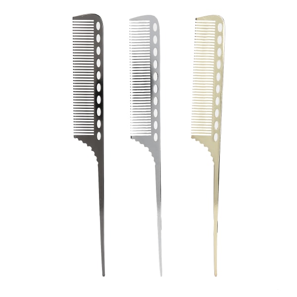 3 stk/sæt Space Aluminium Frisør Halekam Antistatisk Hair Comb Styling Tool