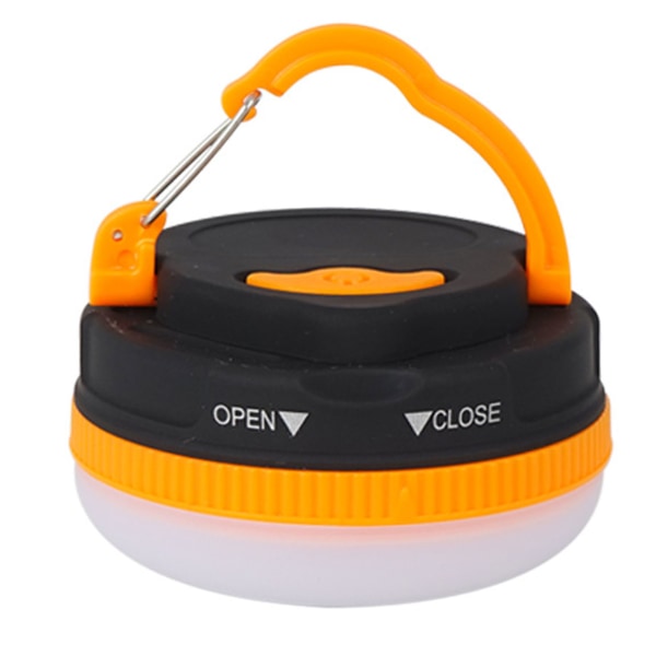 LED-telttalamppu ABS 5 valaistustilaa vedenpitävä hätäleirin ripustuslamppu ulkokäyttöön, akkutyyppi oranssi (pyöreä)