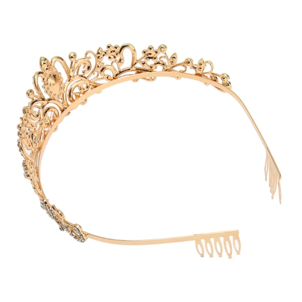 Guld brudkrona Fashionabla vacker elegant glittrande bröllopsprinsesskrona för fest