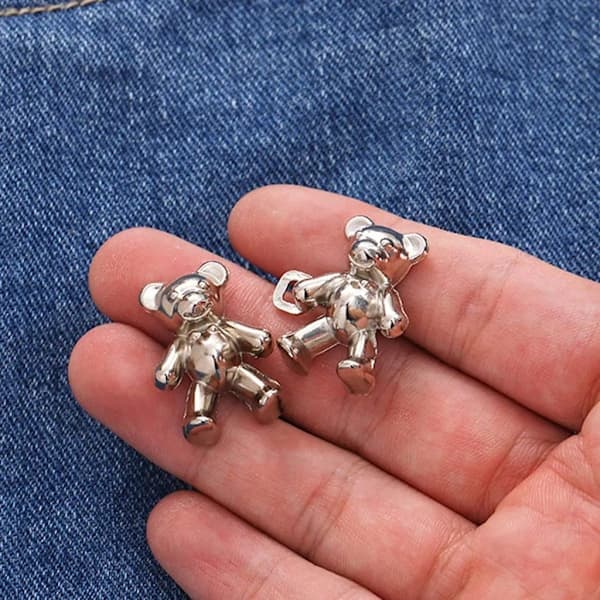 6 par justerbare bukseknapper 40mm - jeansknapper