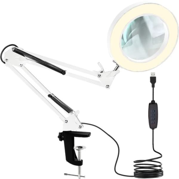 Magnifying Desk Lamp with Clamp - LED Table Lamp