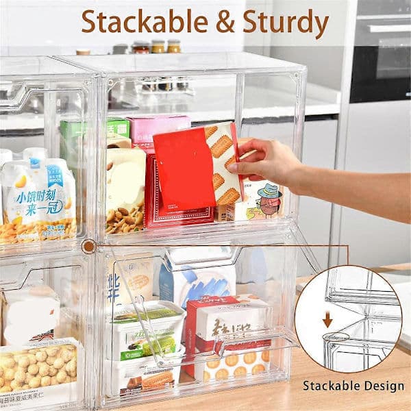 1-pack Stapelbar Akrylförvaringslåda med Lock, Kompatibel med Handväskor & Kosmetika, Multifunktionell Organizer