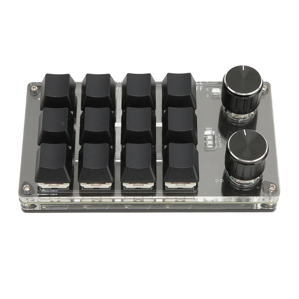 12 Taster Mekanisk Tastatur Understøttelse Kabelført USB Trådløs Bluetooth DIY Programmerbar Rød Switch Makro Keyboard med 2 Knop til Spil
