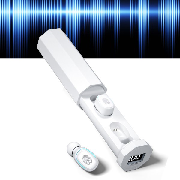 Trådløse Bluetooth-ørepropper Stabil tilkobling Støyreduksjon Håndfri samtale TWS Sports-øretelefoner Hvit