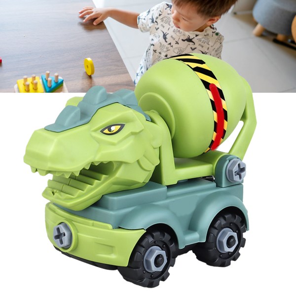 Dinosaur Tema Børn Bygge Køretøjer Scene Simulering DIY Montering Engineering Trucks Legetøj Agitator Truck