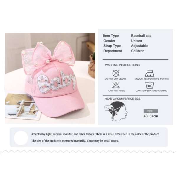 Baby Rhinestone Cap Diamond Baseball Hat ROSA rosa pink