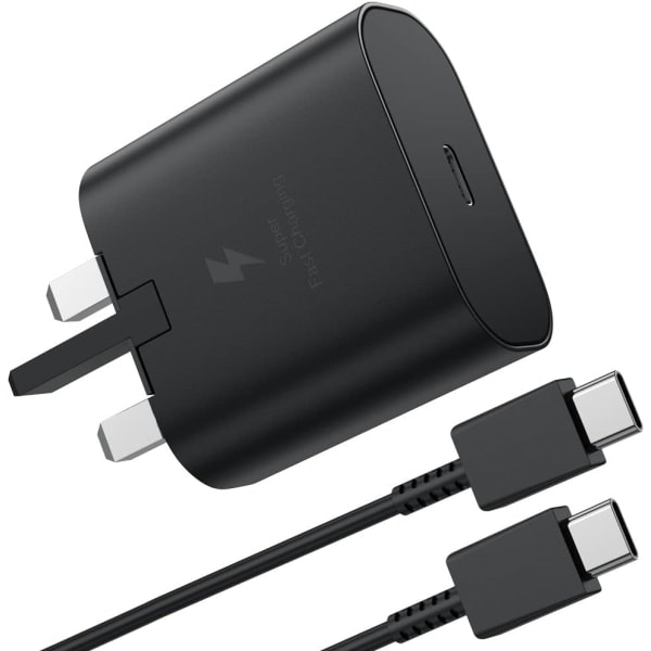 45W hurtigoplader til Samsung, USB C Mobiltelefonoplader Væglader UK og Type C Opladerkabel Galaxy S22, S22+, S22 Ultra, S21, S21 S21+, S20+