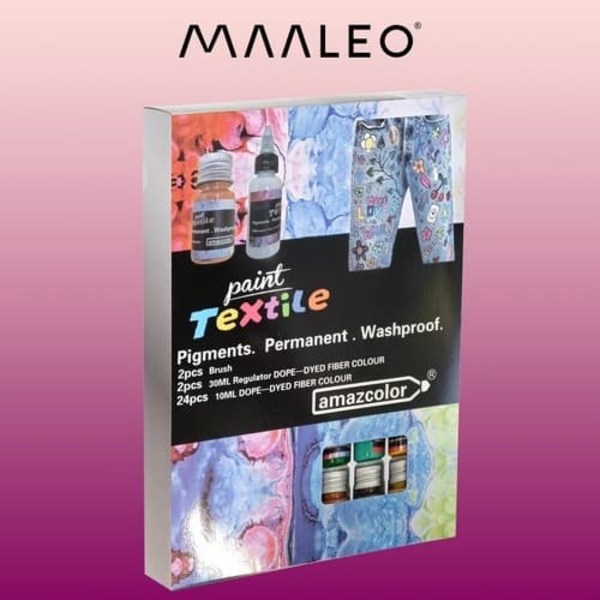 Kangasmaali / Tekstiilimaali Setti 24 kpl Väriä - 240 ml—pa