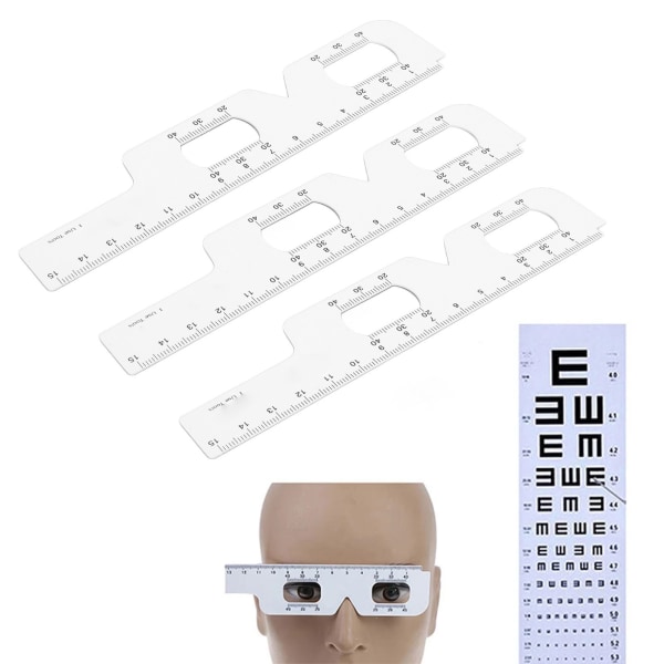 3 kpl silmämittausvivain Pupillin PD-mittausmittari 2 in 1 oftalmologian työkalu