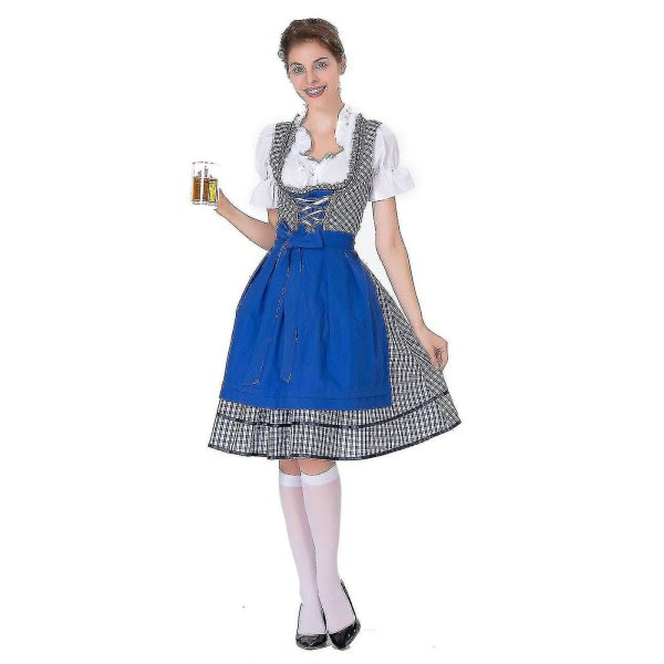 Naisten Oktoberfestin asu Saksan Dirndl-mekko Puku Mekko Baijerin karnevaalijuhla Punainen XL