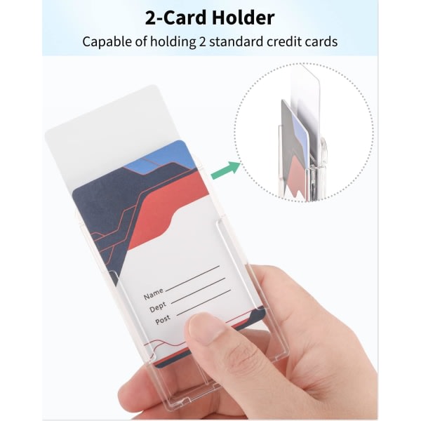 Kort Vertikal märkeshållare med tumfack Hårt genomskinligt PC-veske for Office School ID-kort, vagn
