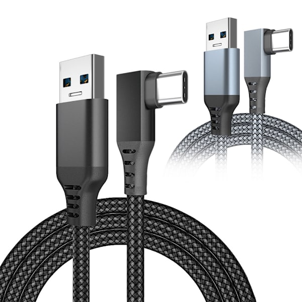 USB til USB-C Højhastighedskabel Vinklet USB-C Oculus Quest 2 5M Black Svart