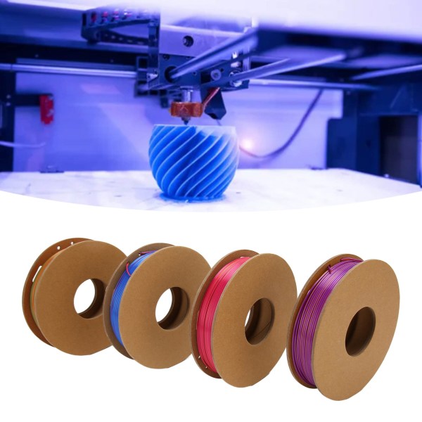 4 kpl 3D-tulostimen filamentti, kolmivärinen 1,75 mm 8,8 unssia nettopaino 200–220 celsiusastetta PLA-filamentti uudelleentäyttöä varten