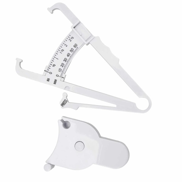 Skin Fat Caliper Press Type Clip Clear Scales Høy nøyaktighet mm Inch Body Measure Tape Hvit