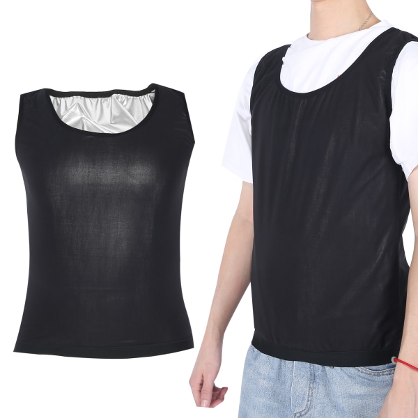 Menn Sweat Vest Outdoor Sports Body Shaping Thermo Slimming Shapewear Vest for MaleS/M