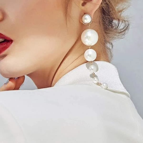 Øreringe dame perle lange hængende øreringe smykker gaver retro lang kvast perleøreringe high-end ins temperament mode