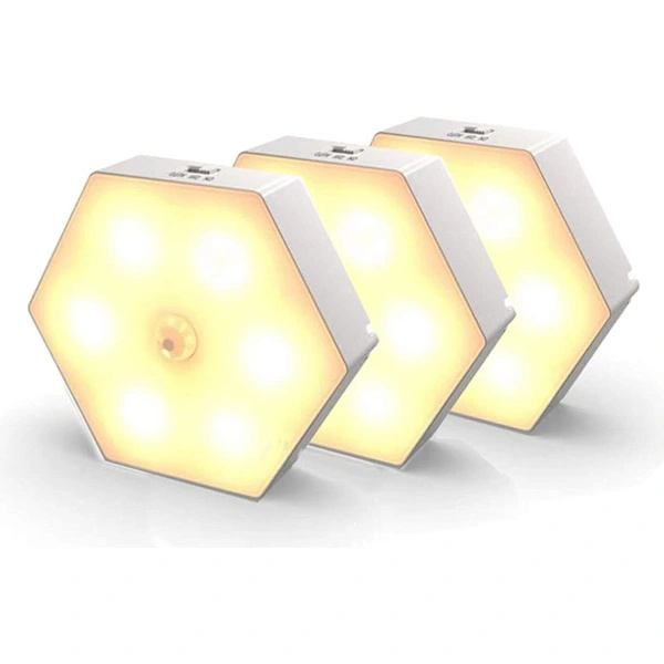 3 Motion Sensor Lights with Batteries, Automatic On/Off Night Light