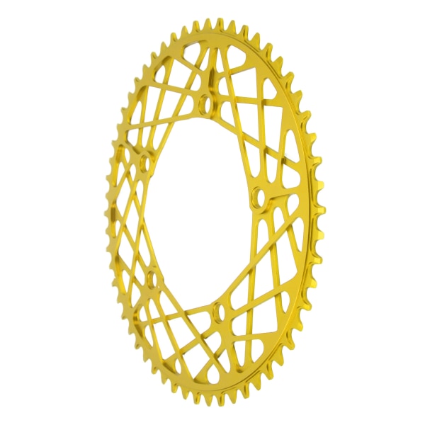 Pyörän ketjurengas 56T alumiiniseosta kevyt kulutusta kestävä polkupyörän ketjun pyörän kampilevy vaihtoa varten keltainen