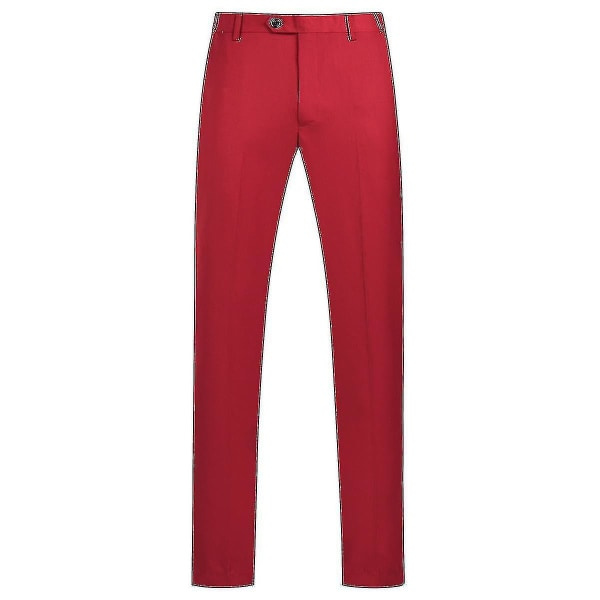 Miesten puku Business Casual 3-osainen puku bleiserihousut Liivi 9 väriä Z Kuuma myyntituote Punainen M—PA