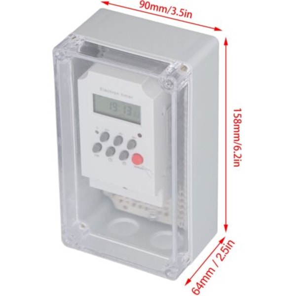 Vanntett digital timerboks for bassengpumpe Programmerbar kontrollbryter for spabadmotor AC 220V--.pa