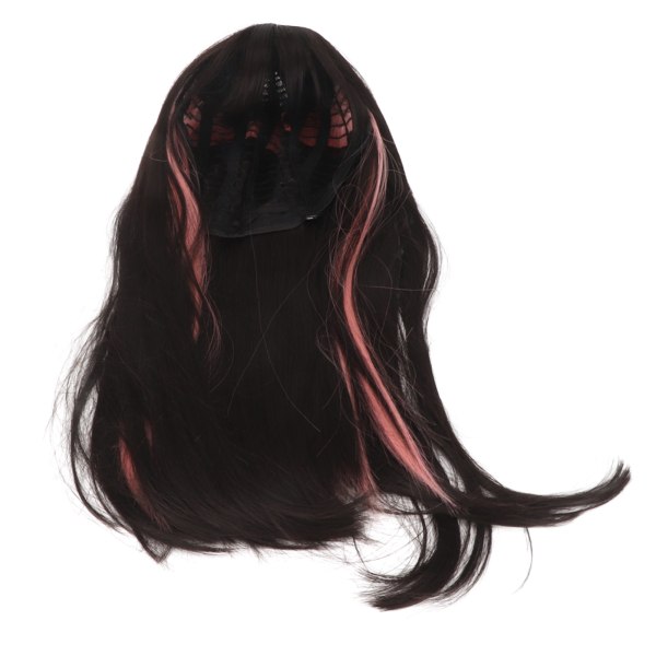 Highlight Long Wig Andas Mesh Värmebeständig lång Peruk med Bang for Women Lady Black Pink