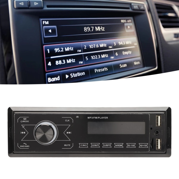 Autostereo MP3-soitin Dual USB 2.0 All Touch Keys Kaukosäädin Aikanäyttö Autoradiovastaanotin puhelimeen FM Music AUX