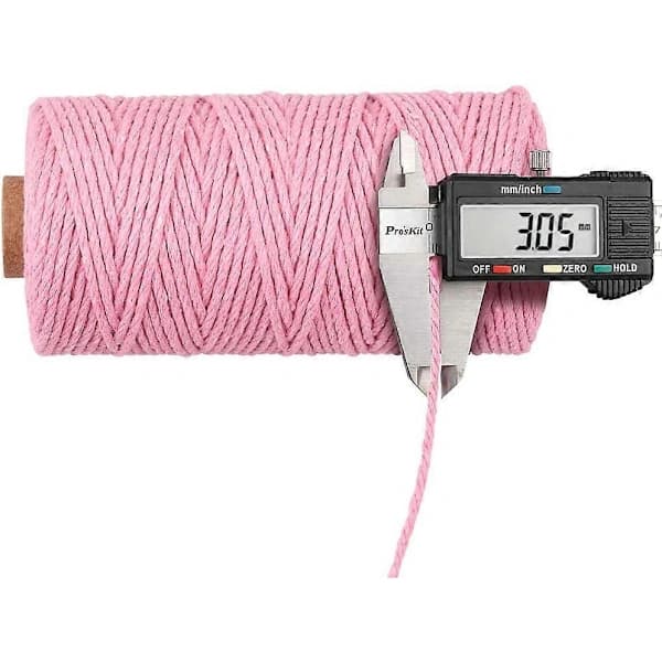 100 m Bomullssnor 3 mm Rosa