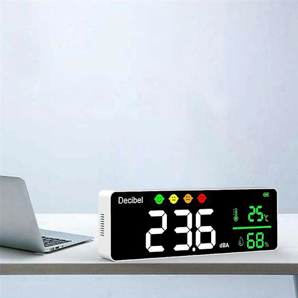Digital lydniveau måler med termometer & hygrometer 30-130dB
