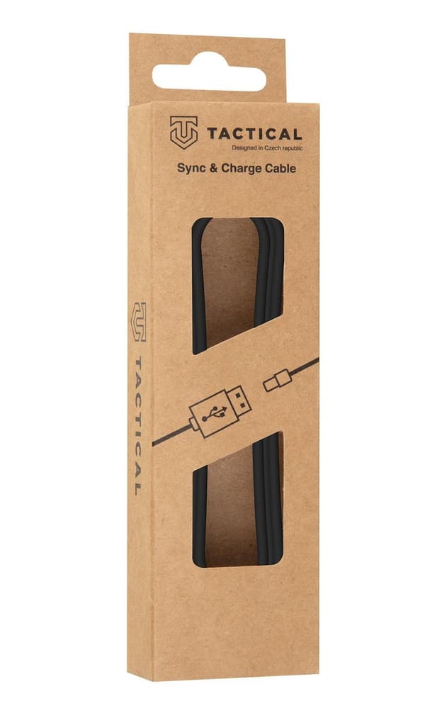Taktisk 1m 15W 3A USB-C/USB-C Ladekabel Glat Sort