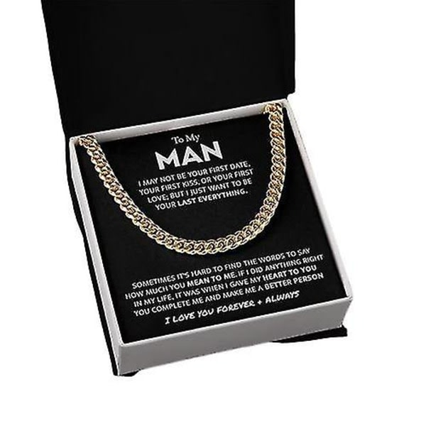 To My Man Stainless Steel Cuban Chain Halsband Bästa smycken för män guld