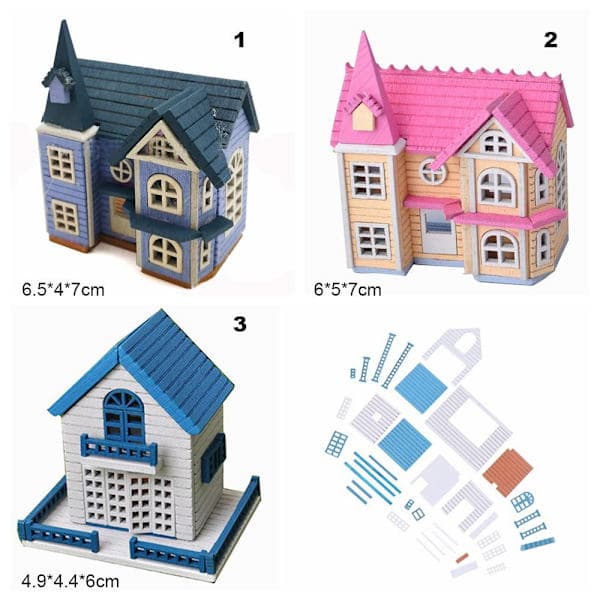 DIY Dukkehus Sæt Miniatur Dukkehus 3 3 3