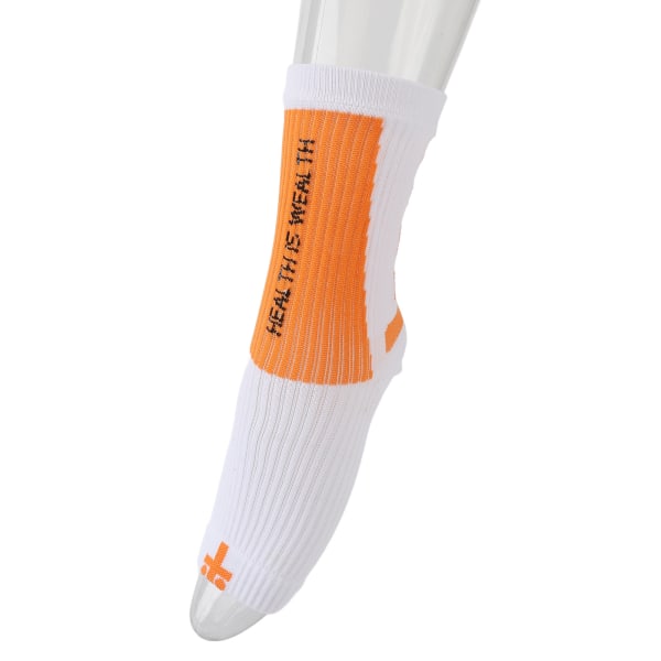Sportshælstrømper Ankelbeskyttelse Fodærmerstøtte Kompressionshælstrømper til atlet hvid og orange
