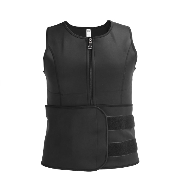 Menn Hook &amp; Loop Sweat Vest Body Shapewear Midjetrener Sport Fitness Sweat Vest(XL )
