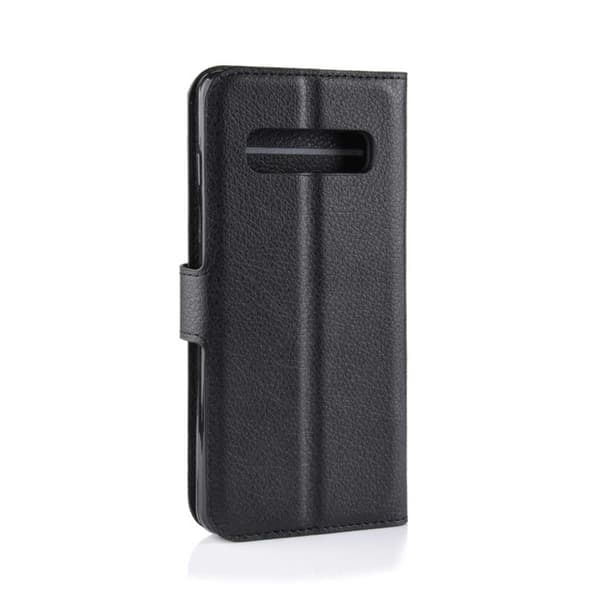 Samsung Galaxy S10 Plus Pung Etui Sort Læder Skind Cover—pa