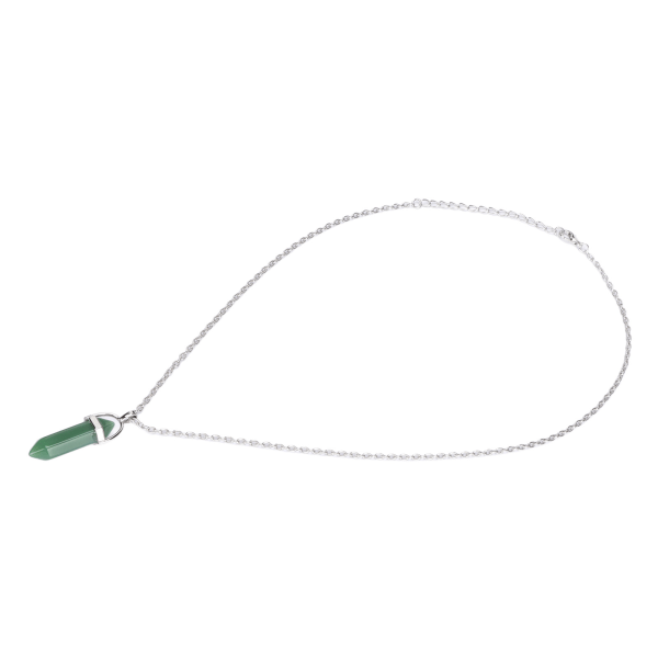 Sekskantet helbredende krystal vedhæng halskæde med kæde natursten smykker til mænd Kvinder Grøn Aventurin
