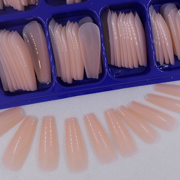 400 st Kistpress på naglar Ballerina falska nagelspetsar Lång täckning Akryl falska naglar för kvinnor flickor Nagelkonst DIY-dekoration (Svart, vit, rosa)