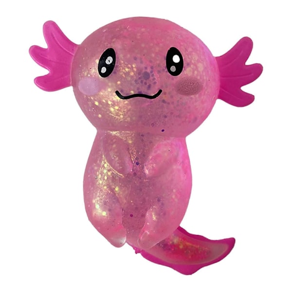 Glitter Axolotl Leksaker Stressavlastande Leksak Söta Axolotl Leksaker Mjuk Stressleksak Axolotls Stretchiga Fidget Leksaker För Barn Och Vuxna Rosa Pink