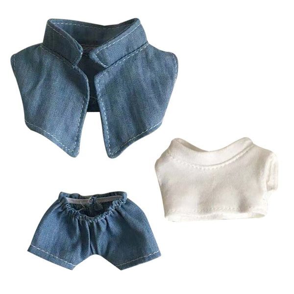 1 Set 10 cm Dockkläder Mode Bomullsjacka Jeans Kläder Kostym