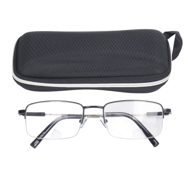 Blått lysblokkerende briller Menn Kvinner Innendørs Utendørs Enkel Fasjonable halvkant fotokromatiske briller +200 svarte briller